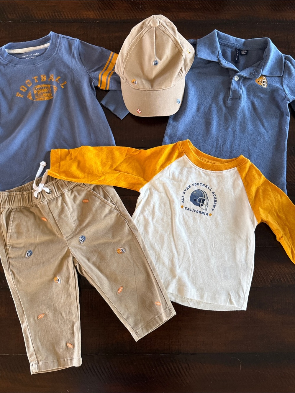 Janie and Jack 5 Piece Football Lot